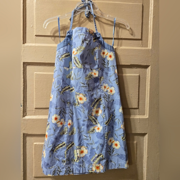 American Eagle Outfitters Dresses & Skirts - American Eagle Hawiian Floral 100% Cotton Tie Neck Halter Dress EUC Size: 4